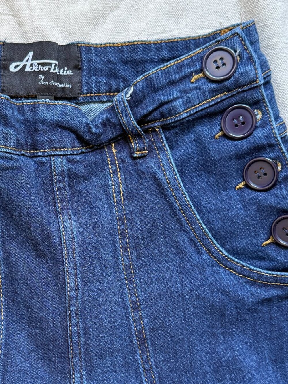Astro Bettie Midge Button Vintage Style High Rise Jeans Indigo Size 30 EUC